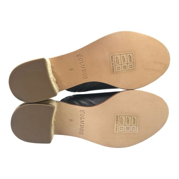 Soludos Black Leather Capri Mule Shoes - Size 8 - Picture 8 of 11